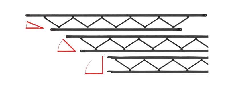 CONSTRUCTION ANGLE = 2 × ANGLE OF THE FRAME SECTION.