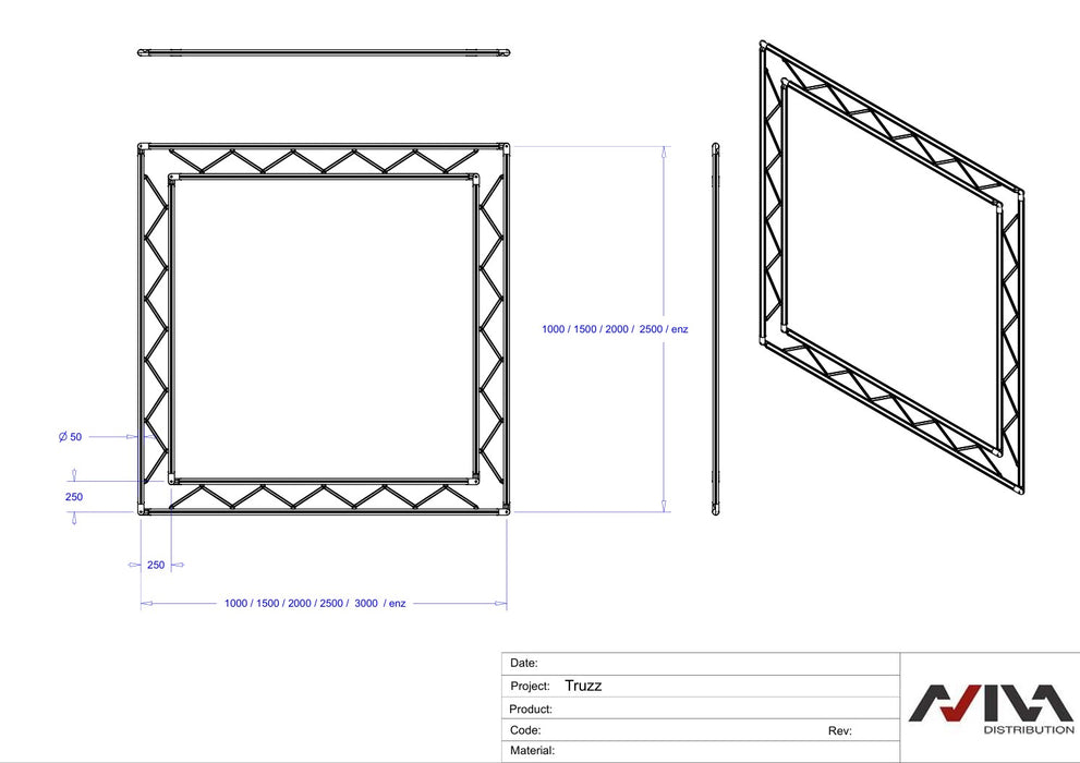 maattekening truzz ladder liggend