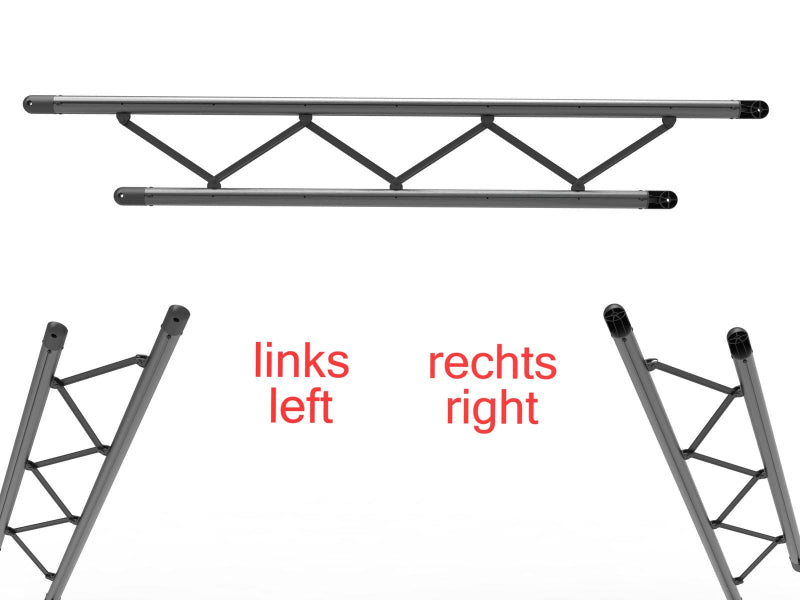 Framedeel ladder 45° liggend L 225      TRUZZ laddertruss framedeel 45 graden liggend 225 cm bovenaanzicht