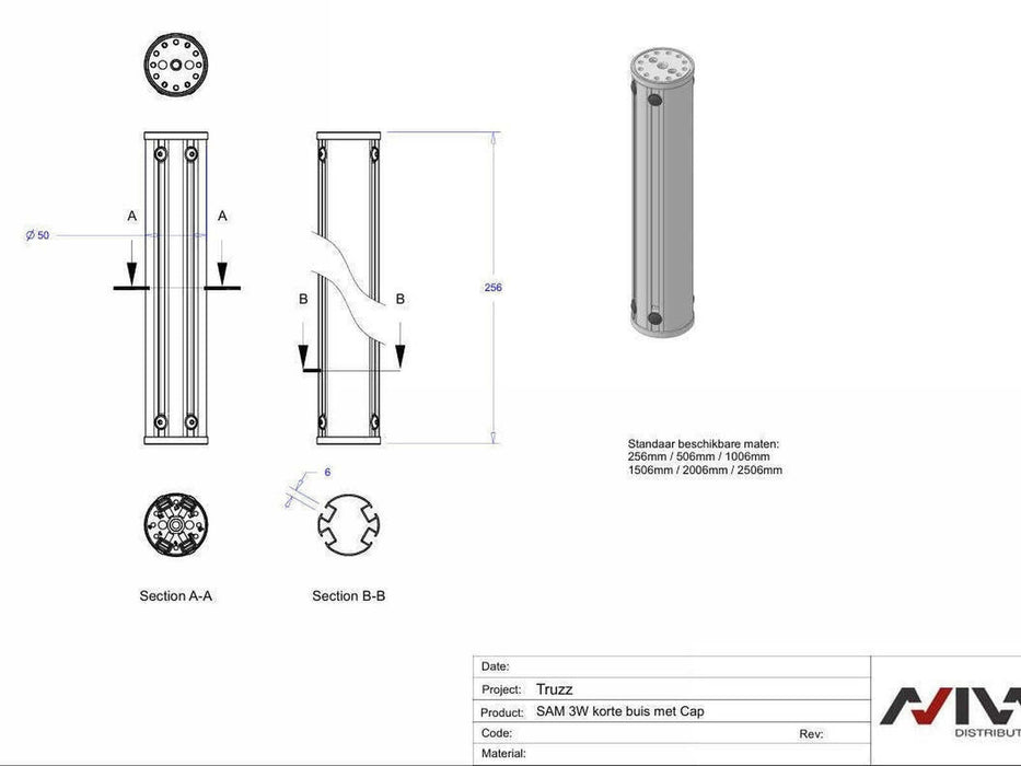 maten truzz buis driehoek