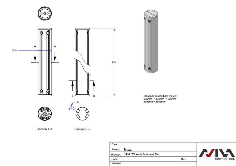 maten truzz buis driehoek