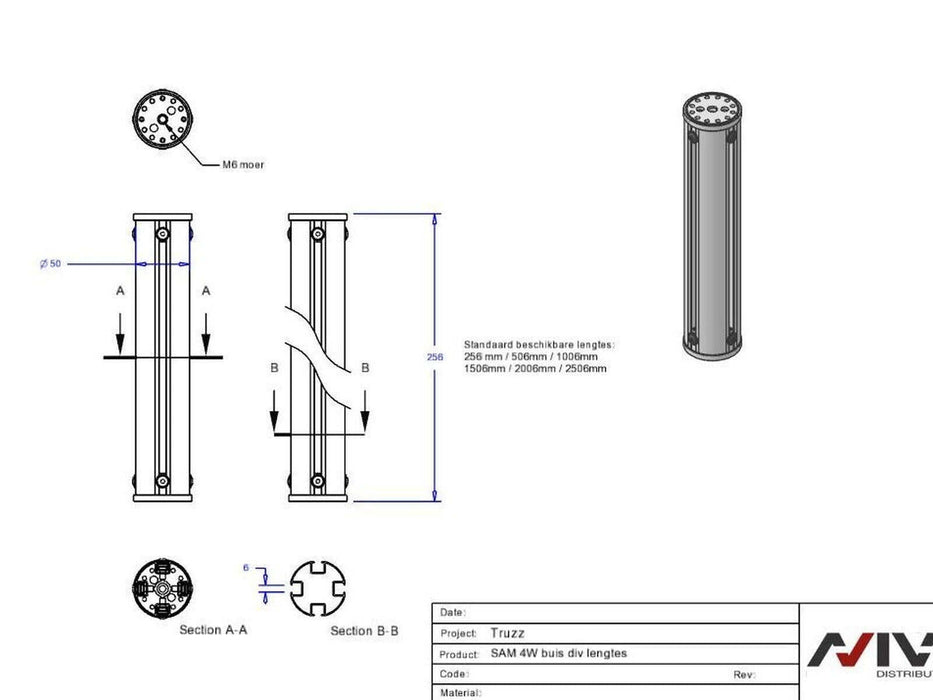 maten truzz buis vierkant
