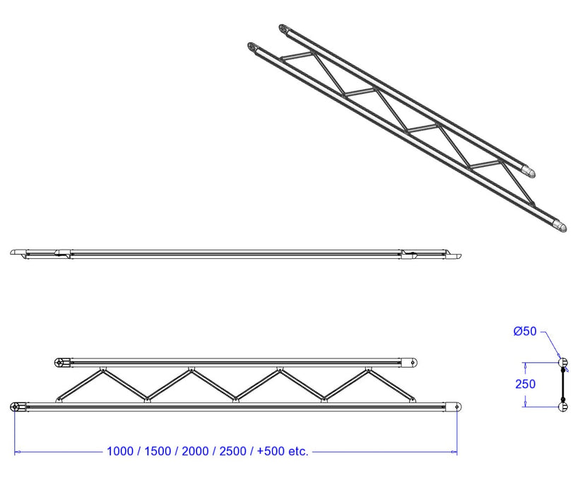 Truzz ladder liggend m coupler L 350